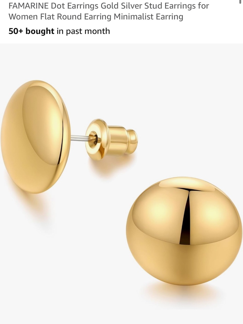 Gold Dot Stud Earrings - Minimalist Round Women’s Jewelry